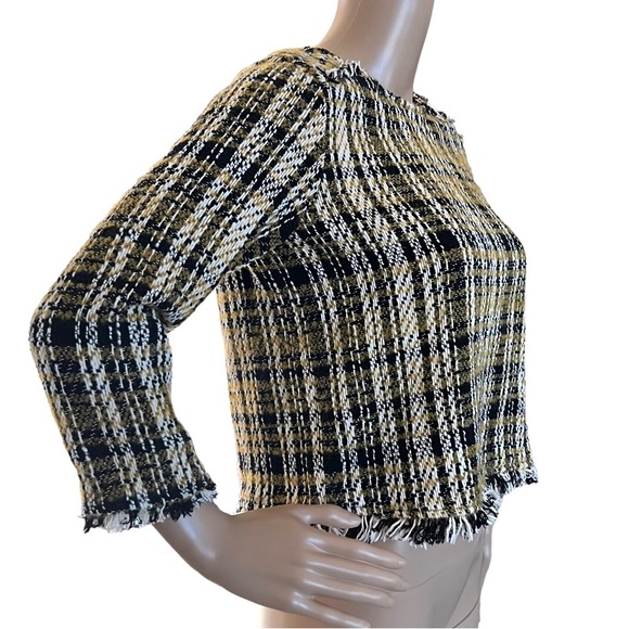 ZARA TRF Collection Textured tweed Wool Blend Top - Picture 2 of 5